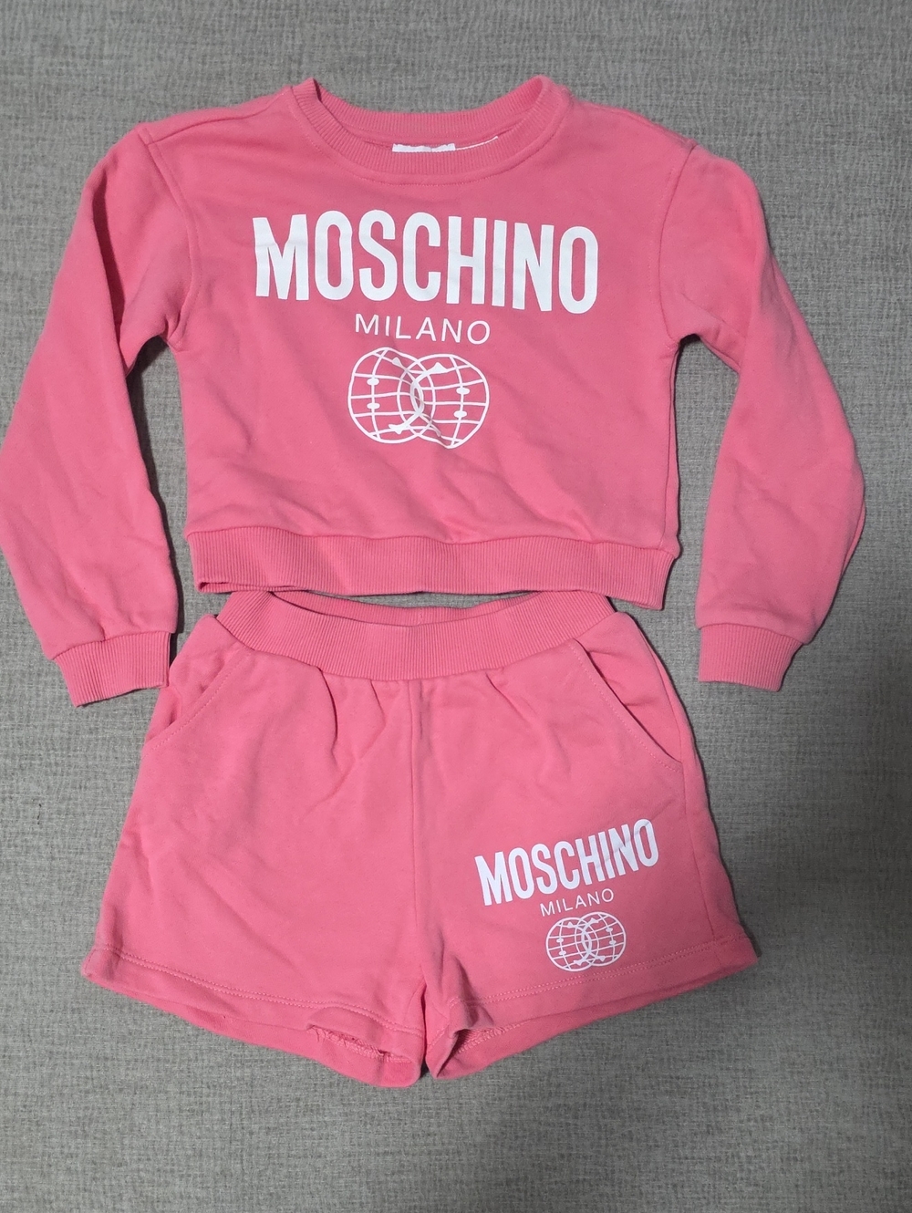 Moschino Kids Pink Logo Sweatshirt & Shorts Set